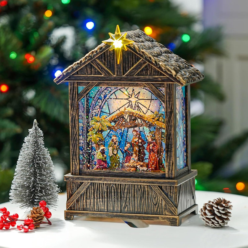 Christmas snow globe battery operated discount